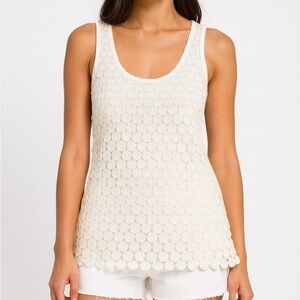 J. Crew Off White Lace Career Casual Office Tank Top Shirt Size XS